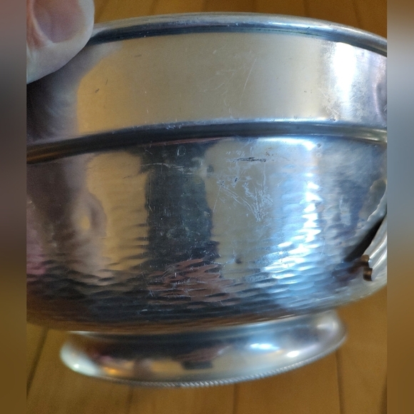 Vintage Nasco Italy Aluminum Hammered Elegant Lidded Serving Bowl Ice Bowl - Picture 6 of 12